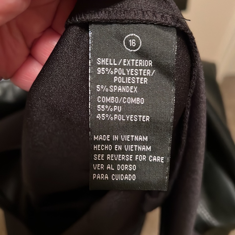 16 BLACK FAUX LEATHER ADDISON DRESS NWT - Picture 7 of 10